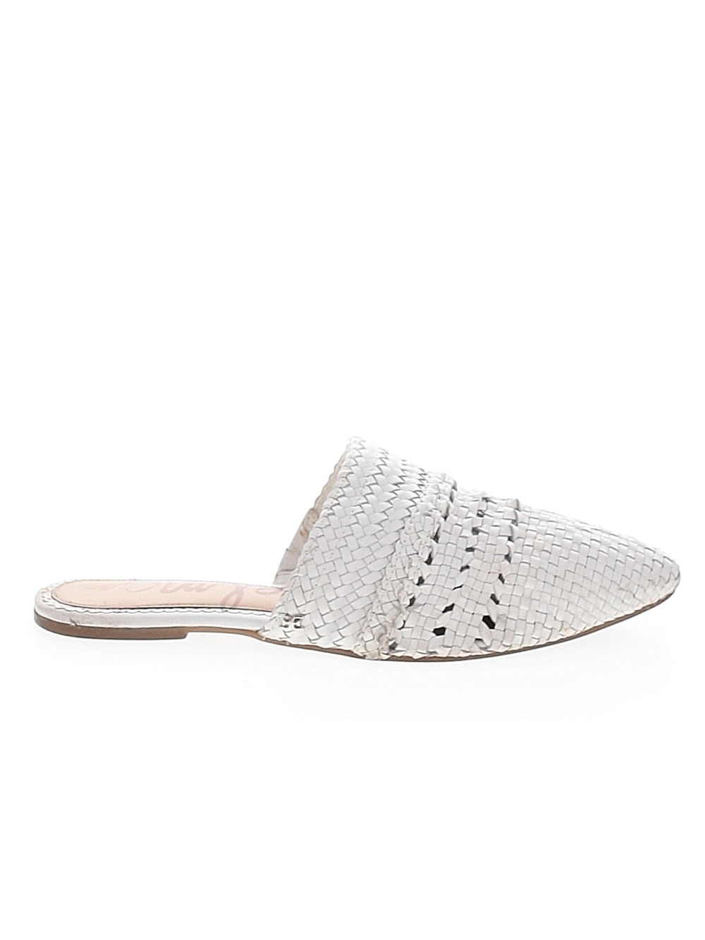 Sam Edelman White Woven Leather Mules Sz 9